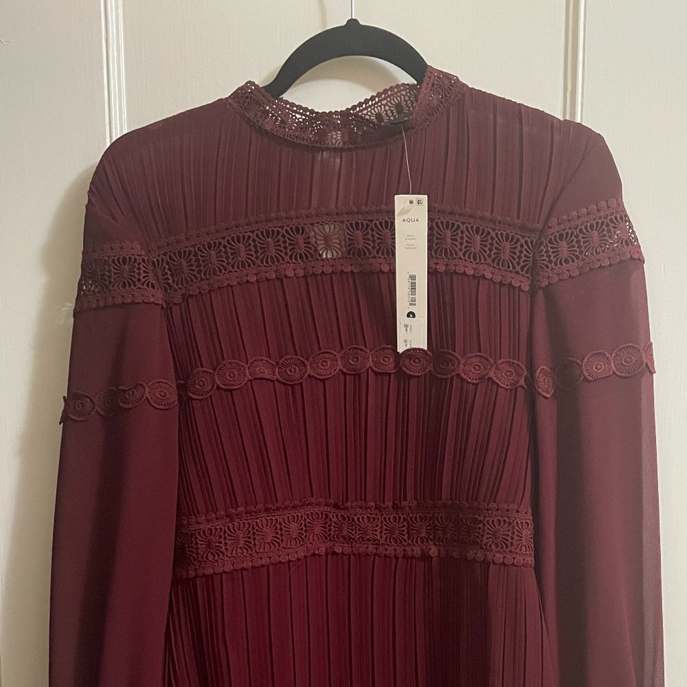Aqua Burgundy Lace Dress - NWT - Size S